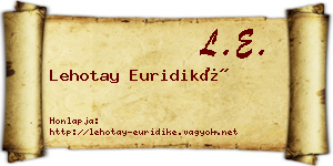 Lehotay Euridiké névjegykártya
